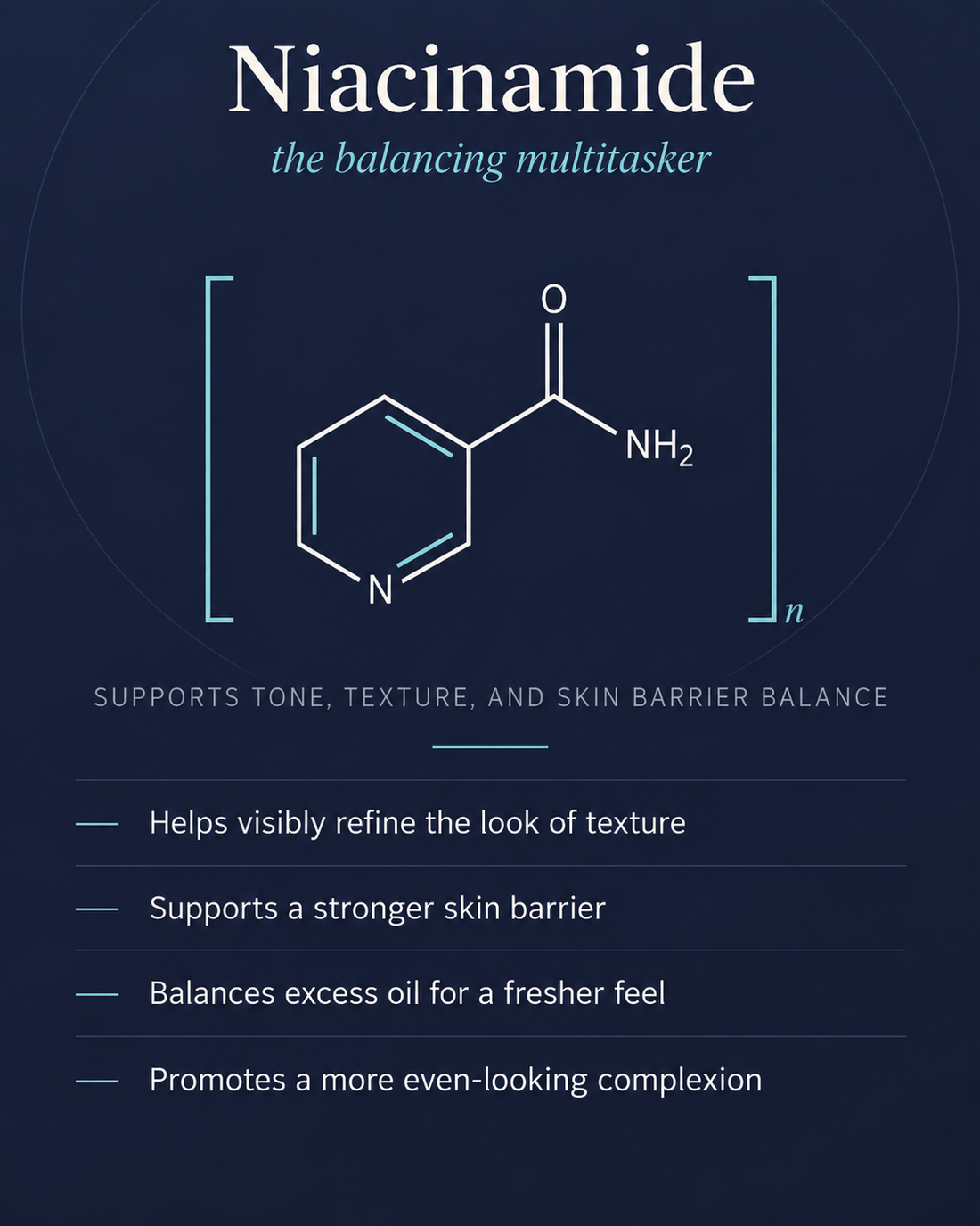 Niacinamide ingredient science infographic