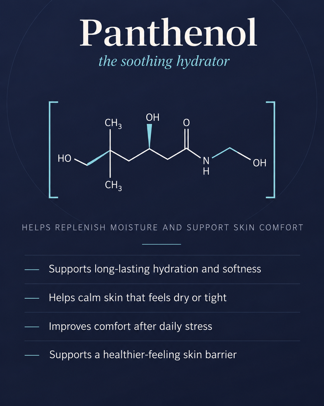 Panthenol ingredient science infographic